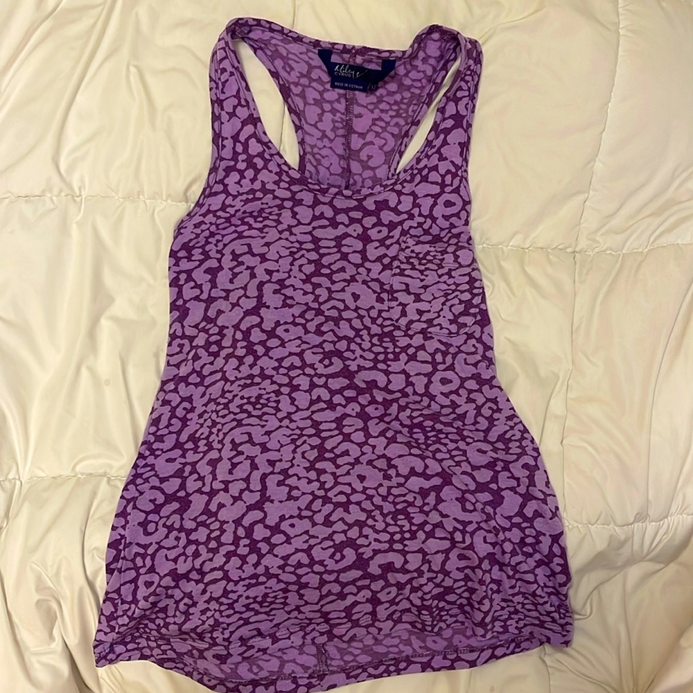 used purple cheetah tank top